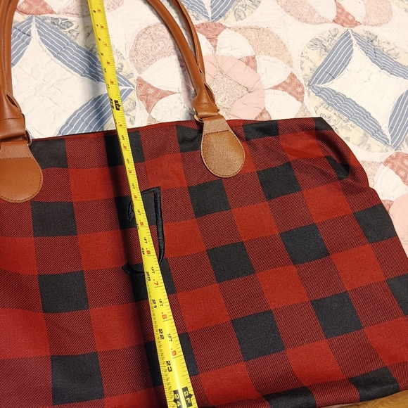 Buffalo Plaid Monogrammed Tote Bag with letter "J" nwnt - Picture 12 of 12